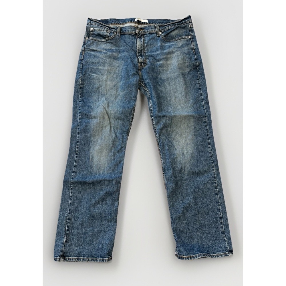 Levis Jeans Men 40x28 Blue Signature Regular Straight Medium Wash Stretch Denim